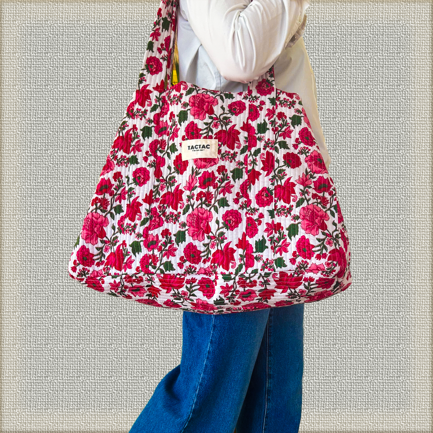 Sac Victoria fleuri rouge